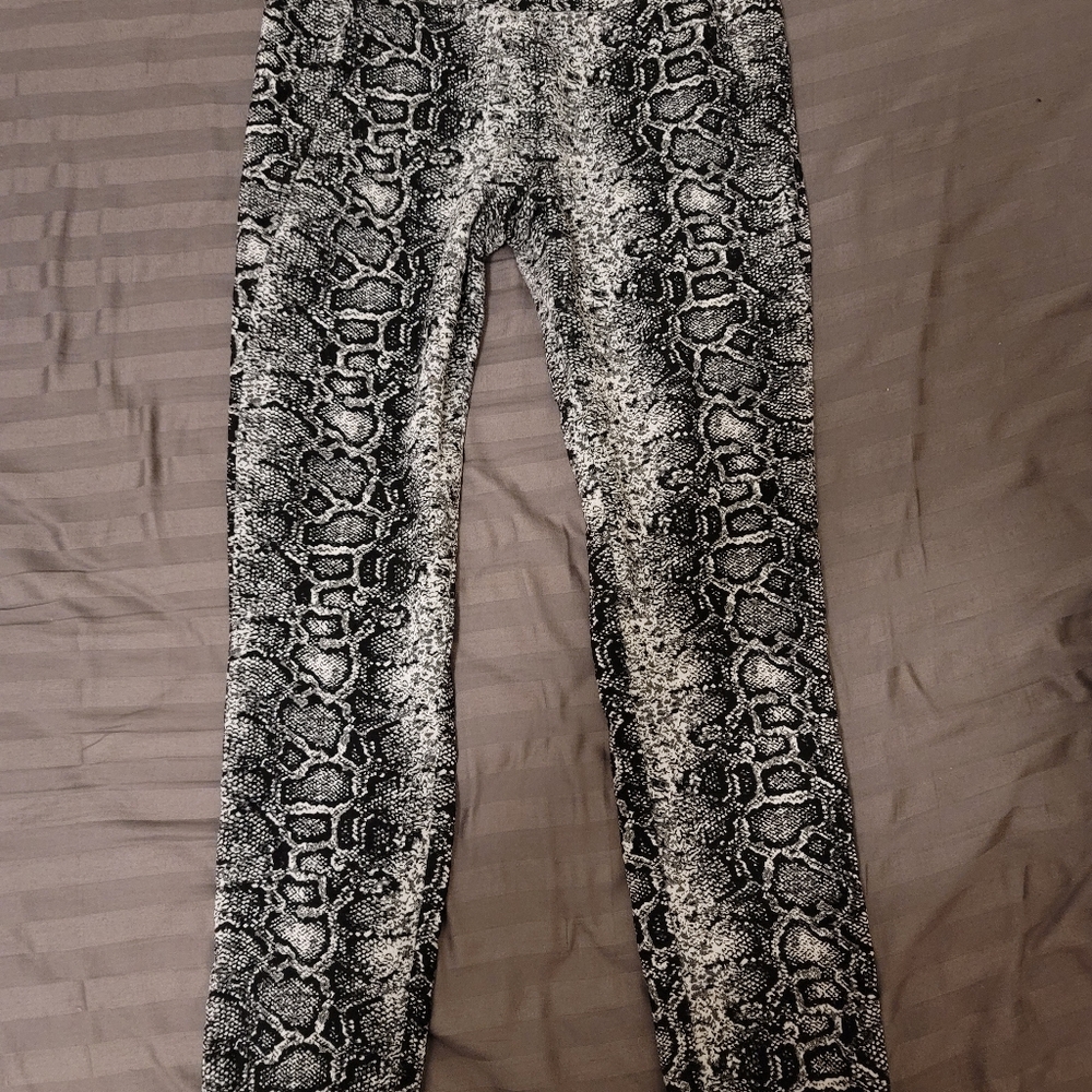 Bar III Multi-Color Snake Print Leggings Pants Size L
